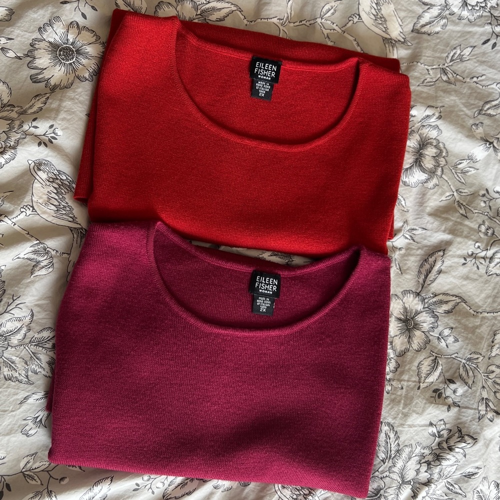 Eileen Fisher Classic Tank Tops Burgundy and Red size 2X - Picture 2 of 14